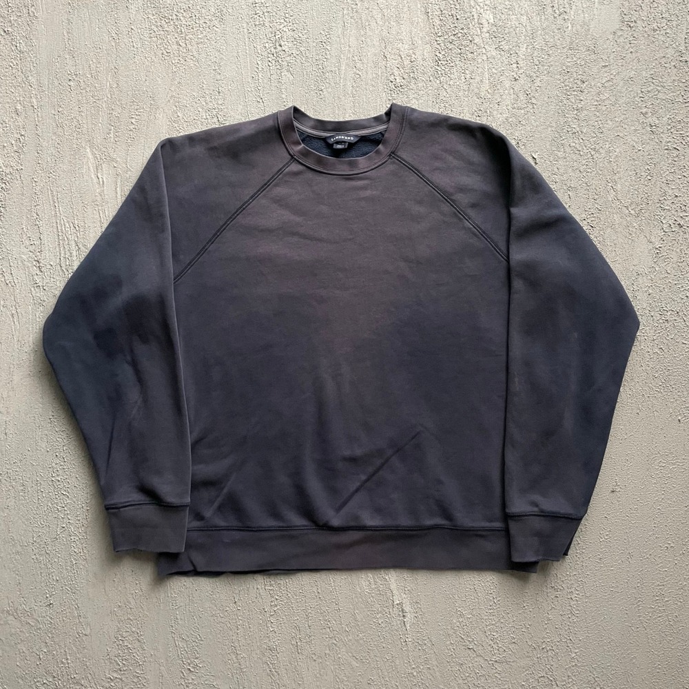 vintage Lands End Raglan Sleeve Crewneck Sweatshirt Mens Large Navy Blue Y2K